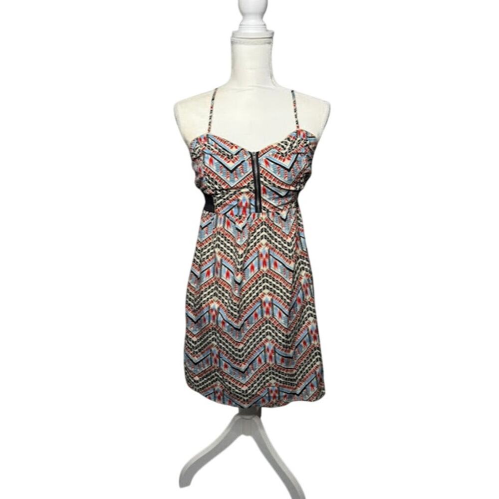 BILLABONG Bohemian Chevron Pattern Cocktail Summer Dress Size M Womans